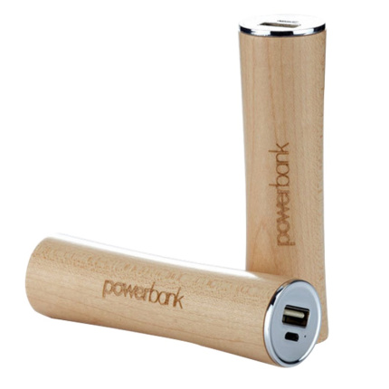 Powerbank van blank hout - Topgiving